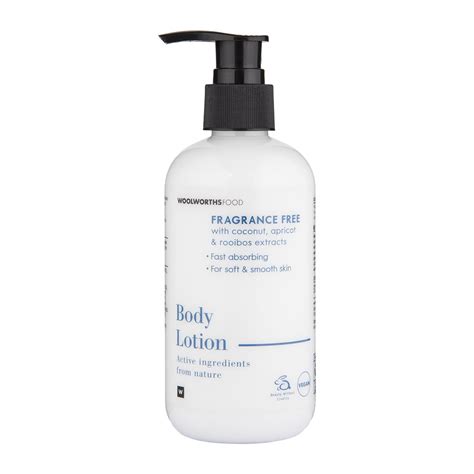 woolworths fragrance free body lotion.